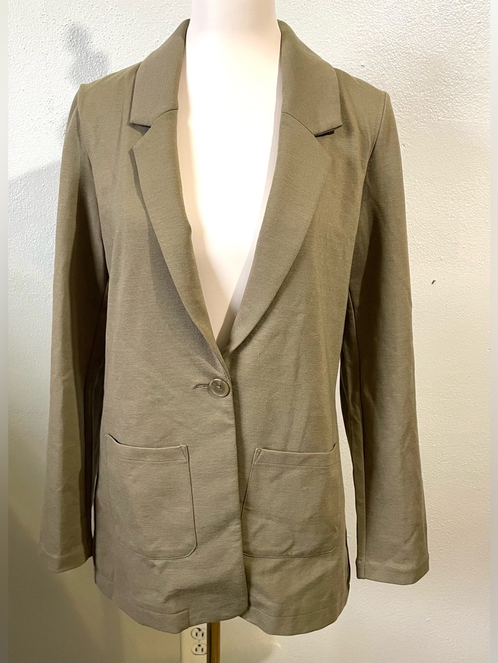 Garnet Hill Olive Green Wool Blend Blazer Tailored Academia Equestrian Heritage